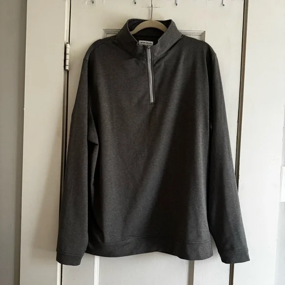 Peter Millar Gray Quarter Zip Sweatshirt XL